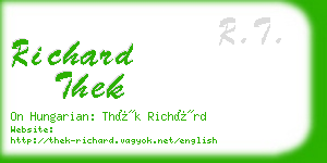 richard thek business card